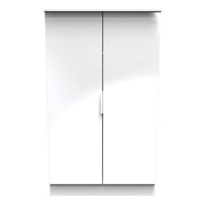 Poole 2 Door Midi Robe in White Gloss (Ready Assembled)