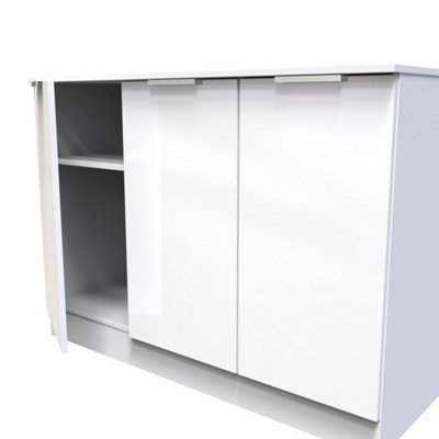 Ready assembled white high gloss deals sideboards