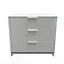 Poole 3 Drawer Chest in Uniform Grey Gloss & White (Ready Assembled)
