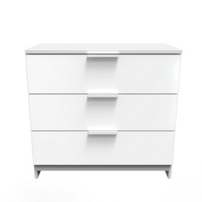 Poole 3 Drawer Chest in White Gloss (Ready Assembled)