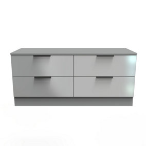 Poole 4 Drawer Bed Box in Uniform Grey Gloss & Dusk Grey (Ready Assembled)