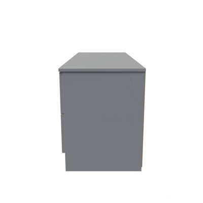 Poole 4 Drawer Bed Box in Uniform Grey Gloss & Dusk Grey (Ready Assembled)