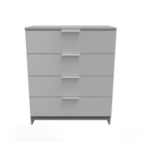 Poole 4 Drawer Chest in Uniform Grey Gloss & Dusk Grey (Ready Assembled)