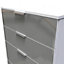 Poole 4 Drawer Deep Chest in Uniform Grey Gloss & White (Ready Assembled)