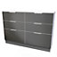 Poole 6 Drawer Wide Chest in Black Gloss & White (Ready Assembled)