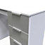 Poole Double Pedestal Desk in Uniform Grey Gloss & White (Ready Assembled)