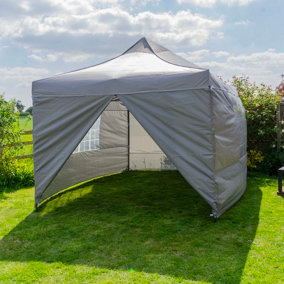 Pop Up 3x4.5m Gazebo With Sides Light Grey