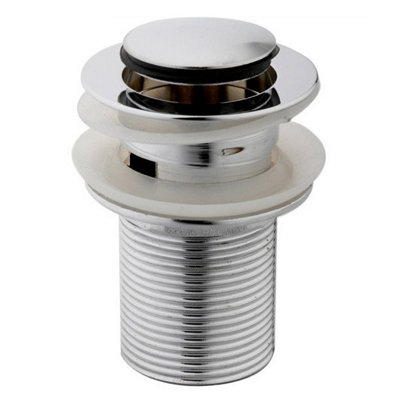 Pop Up Basin Sink Waste Click Clack Plug Push Button Chrome Slotted