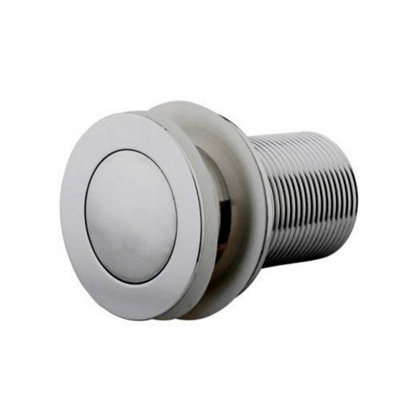 Pop Up Basin Sink Waste Click Clack Plug Push Button Chrome Slotted