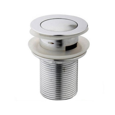 Pop Up Basin Sink Waste Click Clack Plug Push Button Chrome Slotted - 3