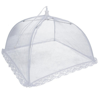 POP UP COLLAPSIBLE FOOD COVER PROTECTOR UMBRELLA MESH NET NETTING BBQ 2PC