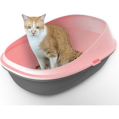 Pop-up Comfort Cat Litter Tray Double Basin Crate High Sided Walls Detachable - Candy Rose Price Comparisons | Compare The Build