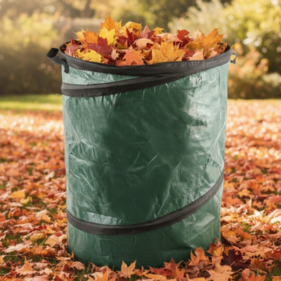 Pop Up Garden Waste Bag 120L - Waterproof Refuse Sack with Metal Spring ...