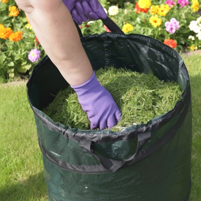 Pop Up Garden Waste Bag 120L - Waterproof Refuse Sack with Metal Spring ...