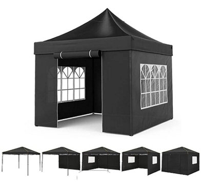 Pop UP Gazebo Heavy Duty Gazebo 3 x 3 m Black