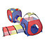 Pop up Kids Play Tent Set Indoor Outdoor Portable Playhouse 2 Play Tunnels and Ball Pit