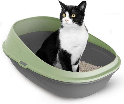 Cat litter tray large with high rim hotsell