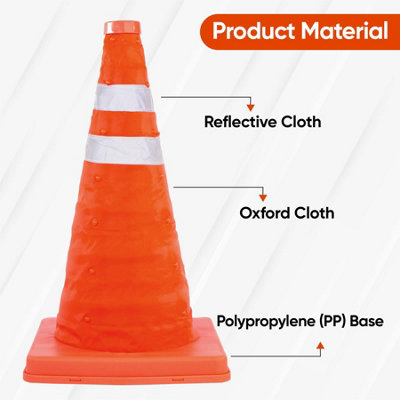 Pop Up Portable High Visibility 18" Safety Cone - 7