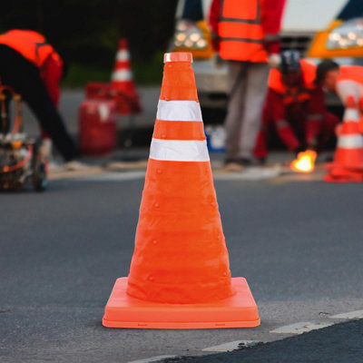 Pop Up Portable High Visibility 18" Safety Cone - 1