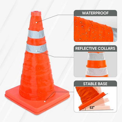 Pop Up Portable High Visibility 18" Safety Cone - 8