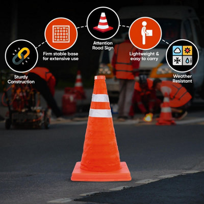 Pop Up Portable High Visibility 18" Safety Cone - 9