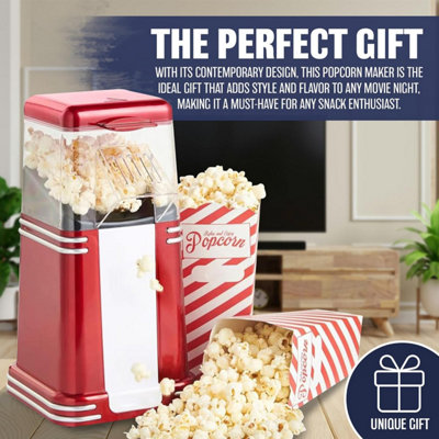 Popcorn Maker Machine Popper Hot Air Electric Cinema Fun 1200W Fat Free ...