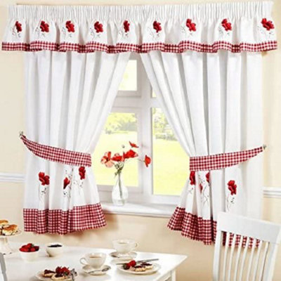 Poppies Embroidered Kitchen Curtains | DIY at B&Q