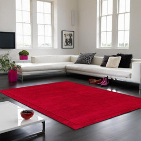 Poppy Simple and Stylish Wool Plain Handmade Modern Rug for Living Room and Bedroom-68 X 240cm (Runner)