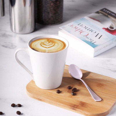 Porcelain White Coffee Mugs - Set of 12 - M&W - 4