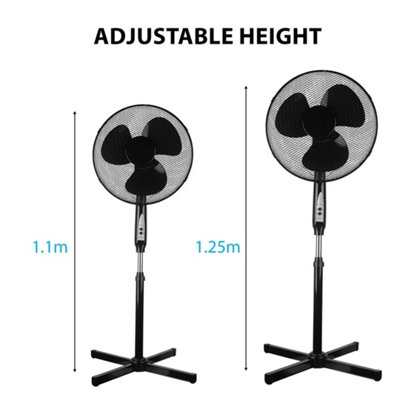 Portable 16Inch Oscillating Pedestal Fan With Remote 3-Speed Adjustable ...