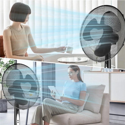Portable 16Inch Oscillating Pedestal Fan With Remote 3-Speed Adjustable ...