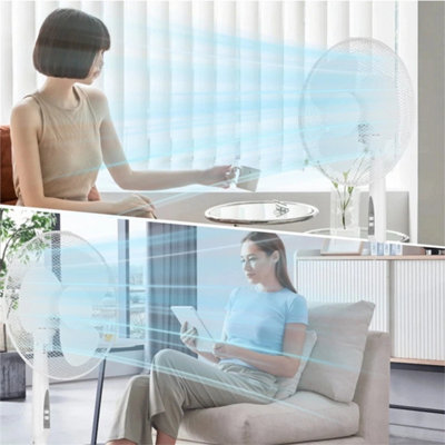 Portable 16Inch Oscillating Pedestal Fan With Remote 3-Speed Adjustable ...