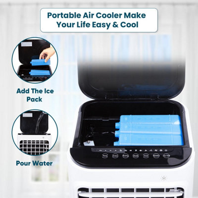 Portable 3-in-1 12L Air Cooler With Remote Control