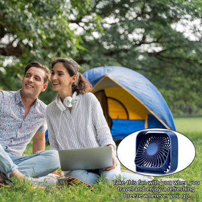 Portable 3 Speed Compact USB Desk Fan 360 degree Operation Lightweight ...