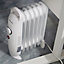 Portable 7 Fin Oil Filled Radiator Electric White Home Office Heater Thermostat