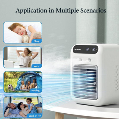 Portable Air Conditioner, 25W Rechargeable Mini Personal Fan with Dual ...