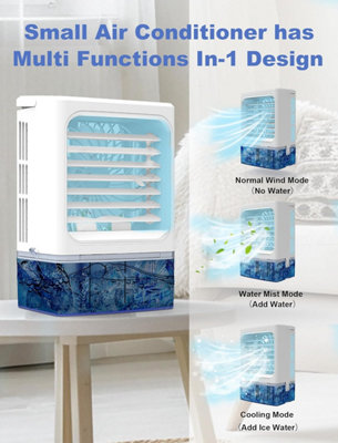 Portable air conditioner, cooling fan with 3 speeds and 3 modes ...