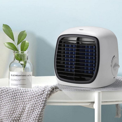 Portable Air Conditioner, Mini Table Fan, USB-Powered Desk Cooler, ABS ...