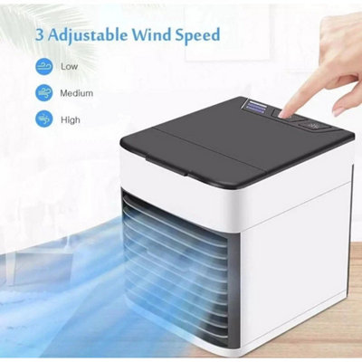 Portable Air Cooler, USB-Powered Mini Air Conditioner, 3-Speed Fan with ...