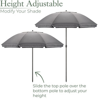 Portable Beach Parasol Tilting - Grey