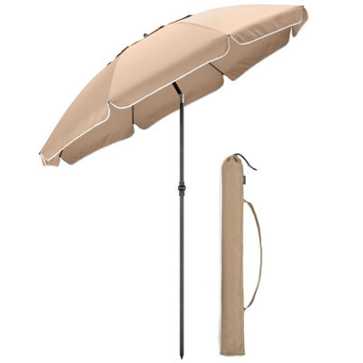 Portable Beach Parasol Tilting - Taupe