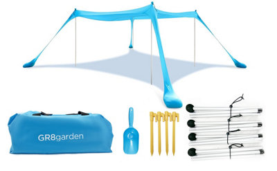 Portable Beach Tent Family Sun Shade 4-6 Person Shelter Camping Canopy UPF50+ - 3