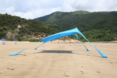 Portable Beach Tent Family Sun Shade 4-6 Person Shelter Camping Canopy UPF50+ - 6