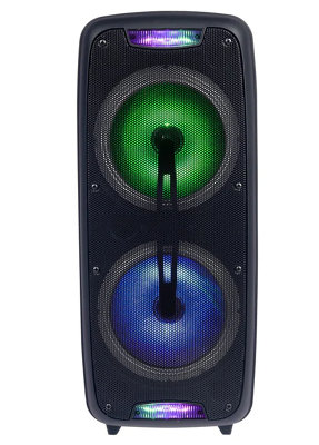 Portable Bluetooth Karaoke Machine LED Light Up Party Speaker With Mic