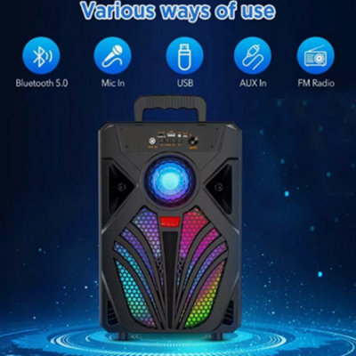 Portable Bluetooth Party Speaker with Mic Input - Heavy Bass ...