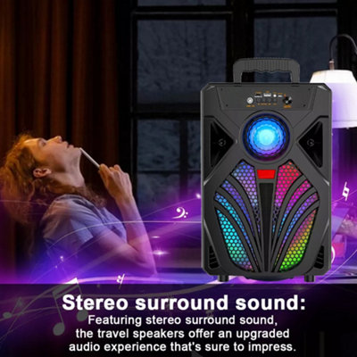 Portable Bluetooth Party Speaker with Mic Input - Heavy Bass ...