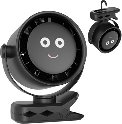 Portable Clip Fan, Rotation, 5 Speeds, LED Display, for Office/Camping