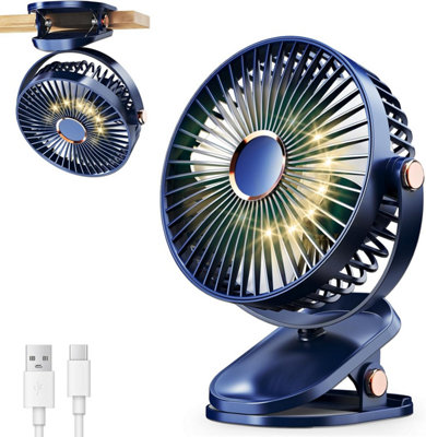 Portable Rechargeable Desk Fan - 1800mAh Battery Personal Fan With 3 Speed Settings