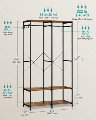 Portable Clothes Wardrobe, Foldable Closet, Clothes Rack Freestanding ...