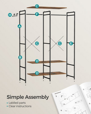 Portable Clothes Wardrobe, Foldable Closet, Clothes Rack Freestanding ...